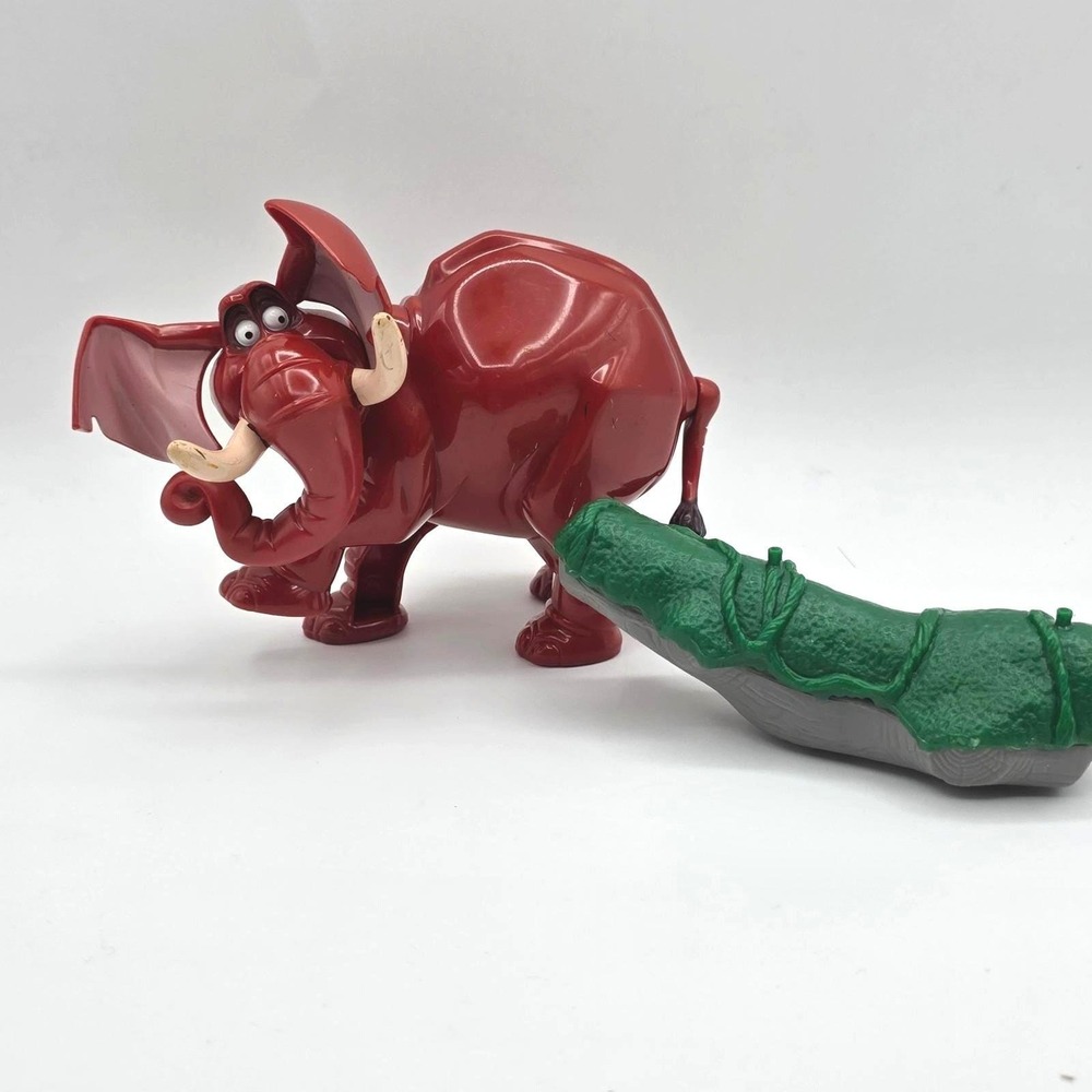 Disney McDonalds Tarzan Tantor Elephant Action Figure with Log Accessory Red Toy